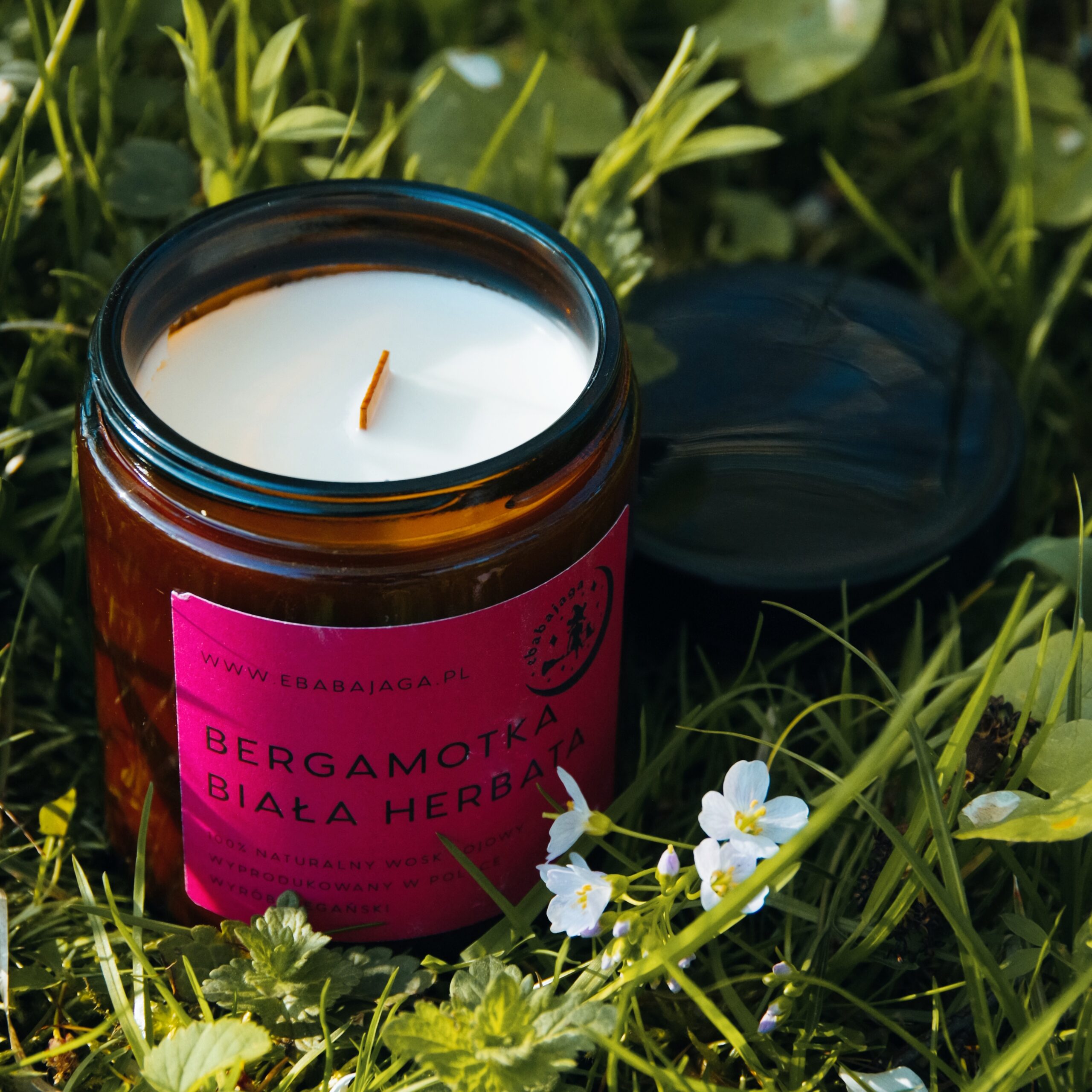 Bergamotka i Biała Herbata- naturalna świeca sojowa - obrazek 4